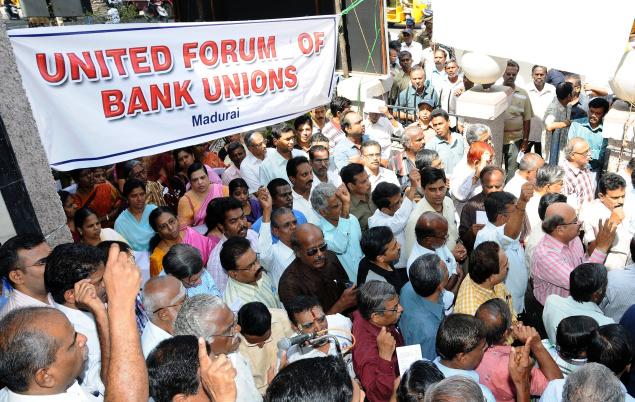 Indian Bank Workers on Strike